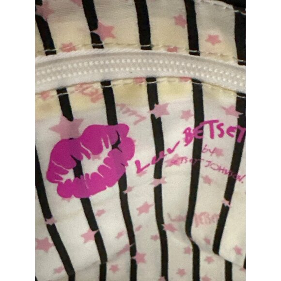 Betsey Johnson Shoulder Bag With Faux Fur Handle Adjustable Strap & Gold Hardwar - Picture 10 of 13